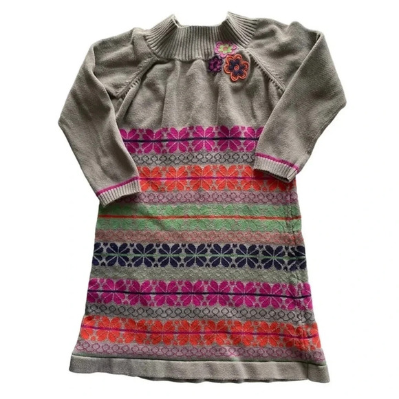 HANNA ANDERSSON 110 EUC GIRLS DRESS COTTON WINTER SWEATER HOLIDAYS SIZE 5 - Picture 1 of 4